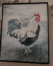 Rooster watercolor signed for sale  Bradenton Beach