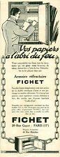 Publicité ancienne coffre fort Fichet 1925 issue de magazine d'occasion  France