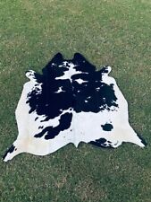 Alfombra de cuero de vaca real negra blanca alfombra de cuero brasileño alfombra de cuero sobre piel 5x6 segunda mano  Embacar hacia Mexico