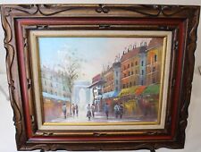 Vintage Oil Painting Paris France Street Scene Signed N Vangeen Snowy Day Framed for sale  Shipping to Canada