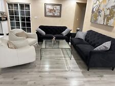 leather couch set black for sale  Burbank