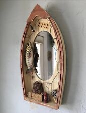 Fishing Boat Shadow Box Mirror Wall Hanging Vintage Cabin Decor 23.5” X 12.25” for sale  Shipping to South Africa