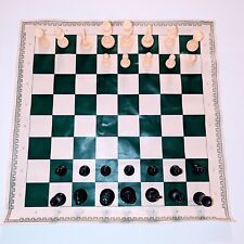 Usado, Juego de ajedrez de torneo profesional con tablero de ajedrez enrollado verde incompleto  segunda mano  Embacar hacia Argentina