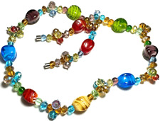 Colar de joias vintage contas de vidro corte diamante arte colorida AB doces brilhantes 38 comprar usado  Enviando para Brazil