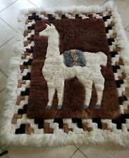  Alfombra sudamericana peruana decoración de piel real de alpaca llama peruana 70""x 58"". segunda mano  Embacar hacia Argentina