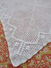 Vintage White Baby Shawl Cot Pram Blanket Cover Nursery 60s 70s for sale  Shipping to South Africa