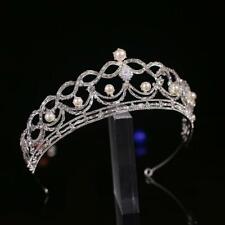 Usado, Tiara de cristal pérola 5,5 cm de altura coroa casamento rainha princesa noiva para mulheres comprar usado  Enviando para Brazil
