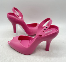 Sapatos veganos Melissa Lady Dragon II rosa Barbie salto estilingue tamanho 9, usado comprar usado  Enviando para Brazil