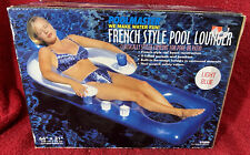 1998 Poolmaster Espreguiçadeira de Piscina Clássica Estilo Francês 66"x31" Azul Claro Vintage Nova, usado comprar usado  Enviando para Brazil