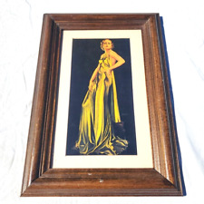 Used, Art Deco 60's 70's Portrait Custom Framed  Print Flapper Roaring 20's for sale  Shipping to South Africa