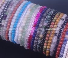 Handmade 4mm AAA Natural Gemstone Round Beads Stretchy Bracelet Healing Reiki 7" for sale  Shipping to South Africa