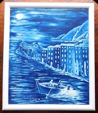 Pintura Candido '99, Moonlight Seaside Rowboat, Renjeau Fine Art Gallery, 13x11 comprar usado  Enviando para Brazil