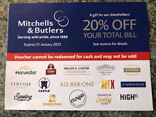 Mitchells butlers voucher for sale  LONDON