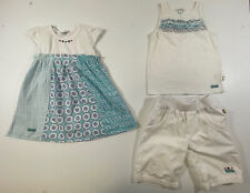 Naartjie Girl’s White Blue 100% Cotton Tank Top Tunic Shorts 3Pc Set Lot 7/8 for sale  Shipping to South Africa
