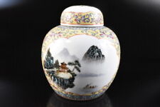 F6987: Vaso decorativo de porcelana colorida chinesa para pintura de paisagem, automático comprar usado  Enviando para Brazil