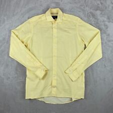 Eton Dress Shirt Men 38 15 Yellow Cotton Silk Blend Contemporary Fit NWOT $210 for sale  Shipping to South Africa