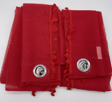 Youngstown 2 painéis folha vermelha com borlas cortinas 52x64, usado comprar usado  Enviando para Brazil