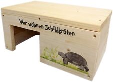 Domek dla żółwia 35x20x17cm S Terrarium Dom ochronny z motywami i glazurą do drewna NOWY na sprzedaż  Wysyłka do Poland