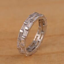 Used, 925 Sterling Silver Full Eternity Stacking CZ Band Ring 4mm Wide Various Sizes for sale  Shipping to South Africa
