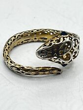 Anillo de plata esterlina: anillo de serpiente ajustable .925 Italia con piedras preciosas simuladas segunda mano  Embacar hacia Argentina