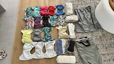 17 Cloth Diaper Lot: 13 BumGenius AIO, 3 Lil Helper AI2,  50 Inserts, 2 Wet Bags for sale  Shipping to South Africa