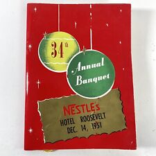Nestlé’s Chocolate Vintage 1951 34º Programa Anual de Banquetes Hotel Roosevelt Raro comprar usado  Enviando para Brazil