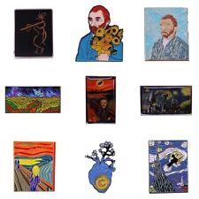 Pinturas de esmalte figuras artísticas Van Gogh girasol pintura al óleo broche ropa insignias segunda mano  Embacar hacia Argentina