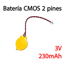 Usado, Bateria pila CMOS BIOS 2 pines con cable y adhesivo CR2032 3V 230mAh PC portatil segunda mano  Embacar hacia Argentina