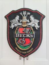 Placa de bar de cerveja vintage década de 1970 Beck’s 19” x 15 1/2”, formato de escudo,  , usado comprar usado  Enviando para Brazil