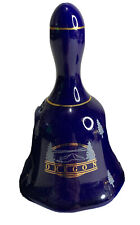 Oregon Souvenir Ceramic Bell Cobolt Blue Pine Trees  for sale  Shipping to South Africa