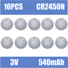 10PCS CR2450N Battery 3V 540mAh Li Button Coin Car Cell High Quality Batteries, used for sale  Shipping to South Africa