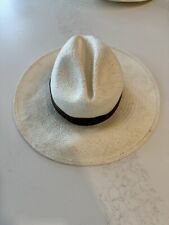 Chapéu de palha Janessa Leone branco marcell com fita marrom. Tamanho M. $267 comprar usado  Enviando para Brazil