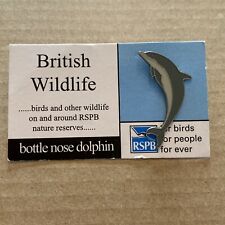 Used, RSPB Pin Badge British Wildlife - Bottle Nose Dolphin on fbfpfe Light Blue Card for sale  BRIGG