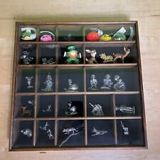 Vintage wooden large shadow box slide glass with vintage Knick knacks  for sale  Shipping to South Africa