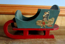 1935 Handmade Christmas Wooden Sleigh, Decor Initialed & Dated for sale  Shipping to South Africa