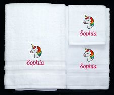 Conjunto de toalhas de banho personalizado unicórnio logotipo bordado personalizado 3 peças novo em folha comprar usado  Enviando para Brazil