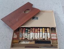Vintage Winsor & Newton Paint Box Wooden Palette & Palette Knife Linseed & Turps, used for sale  SHREWSBURY