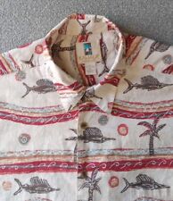 Camisa havaiana masculina Kahala XL artesanal estampa de palma de peixe todo gramado de algodão comprar usado  Enviando para Brazil