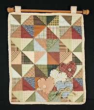 Handmade Country Hearts Quilted Wall Hanging 15" x 12" Vintage for sale  Shipping to South Africa