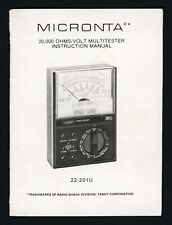 Micronta 201u instruction for sale  WELSHPOOL