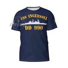Camiseta masculina casual manga curta USS INGERSOLL DD-990, usado comprar usado  Enviando para Brazil