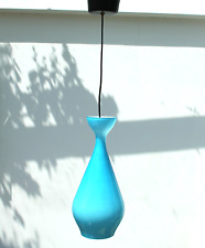Vintage 1960s large Stilnovo Vistosi style turquoise glass ceiling pendant lamp for sale  Shipping to South Africa