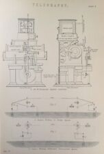 Stampa antica datata C1870 incisione telegrafica duplex che lavora su ponte sistema usato  Spedire a Italy
