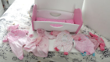 Used, CUPCAKE WHITE & PINK WOOD DOLL COT &  BEDDING/DRESS, OUTFIT, CARRY POUCH, DUMMY for sale  Shipping to South Africa