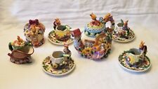 Vintage 15 piece Porcelain Garden Party Tea Set with Bunnies FLAW *READ* for sale  Riverview