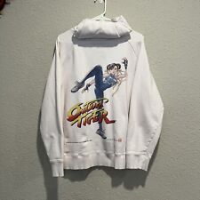Street Fighter Onitsuka Tiger SUPER RARE White collab ASICS Hoodie Size Large for sale  Shipping to South Africa