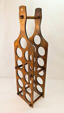 Vintage MCM Wood Wine Bottle Shaped Rack Holder 11 bottles 35½" Tall  for sale  Shipping to South Africa