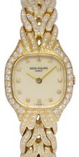 Relógio de quartzo feminino Patek Philippe La Flamme ouro amarelo 18k diamante 4815/3 comprar usado  Enviando para Brazil
