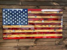 size 19 x 36 inch Challenge Coin Display Wooden American Flag, Home Display, for sale  Shipping to South Africa