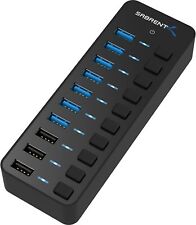 El concentrador USB 3.0 Sabrent 60W 10 puertos incluye 3 puertos de carga inteligentes HB-B7C3 segunda mano  Embacar hacia Mexico